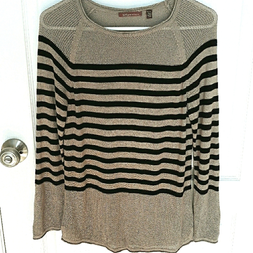 525 America Brown & Black Striped Sweater